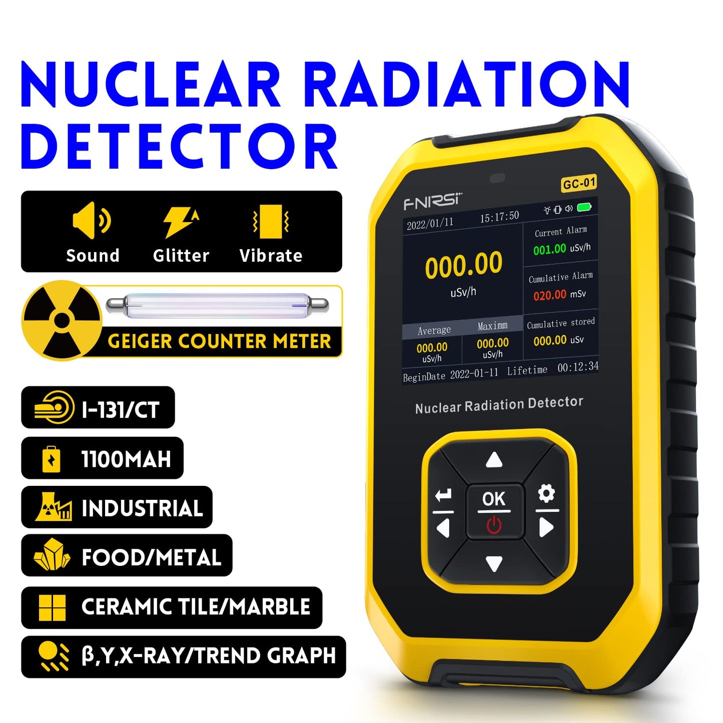 Geiger counter nuclear radiation detector