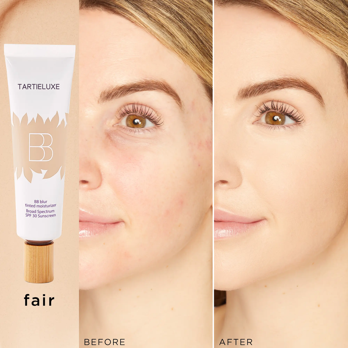 Before and after BB cream result