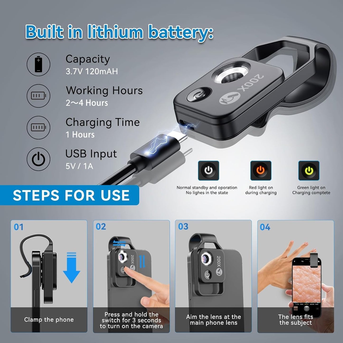 🔥2025 Hot Sale🔥Portable microscope phone lens🔬