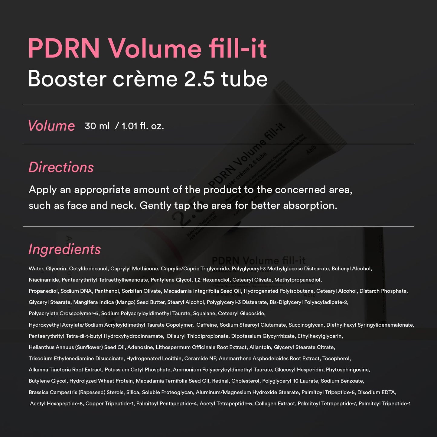PDRN Volume fill-it Booster crème 2.5 tube