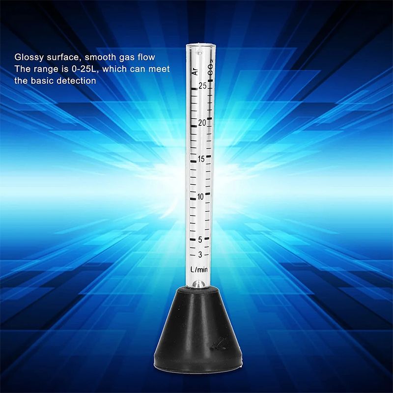 Exit Gas Shielded Welding Gun Gas Flow Meter Argon Carbon Dioxide Double Scale 25L/min